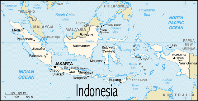 Map of Indonesia - Print for easier reading.